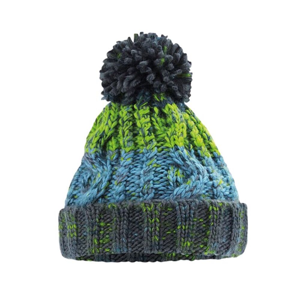 Beechfield Childrens/Kids Corkscrew Pom Pom Beanie / Electric Grey